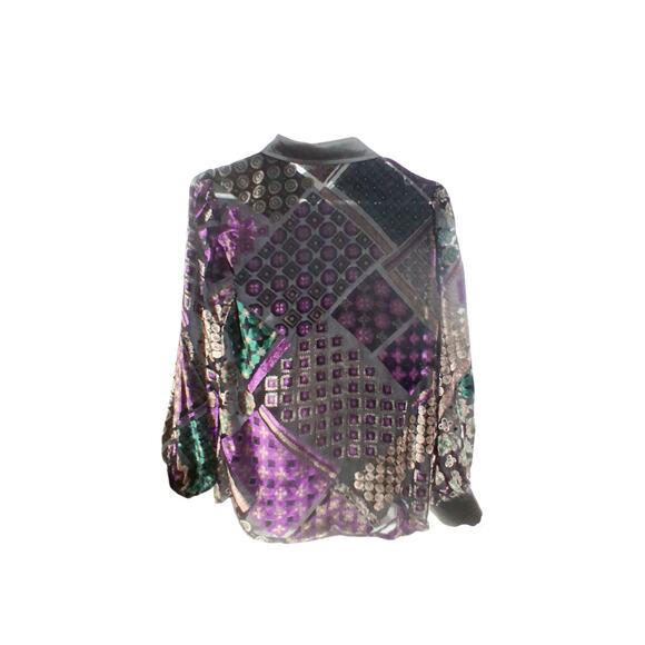 Fate Whimsigoth Velvet Burnout Art to Wear Womens size Small Old Money fairy Top - Picture 8 of 12